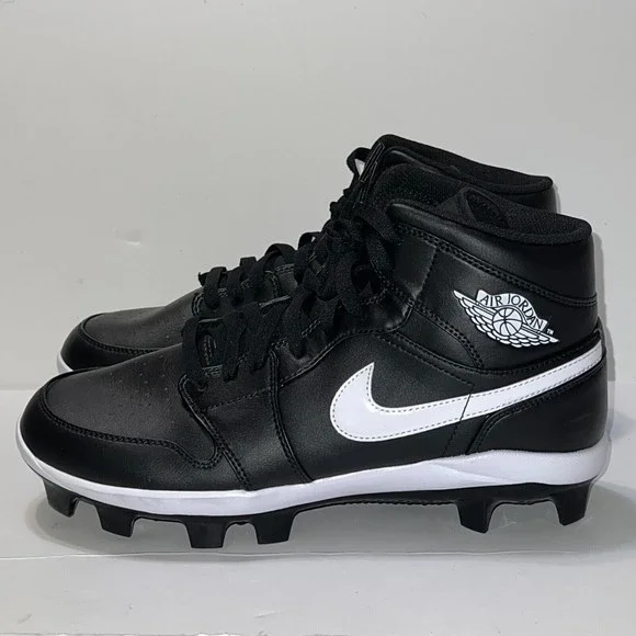 Air Jordan 1 Retro MCS Baseball Cleats Black Molded MEN'S 10 AV5354-001 NEW - Picture 11 of 15
